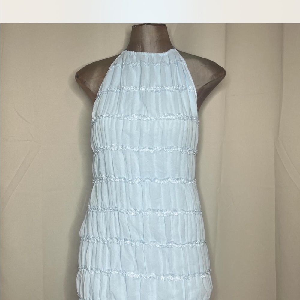 White Halter Neck Dress